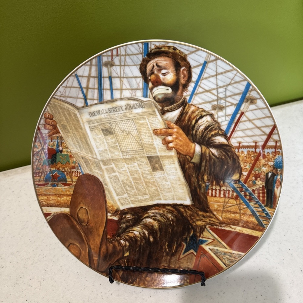 1984 Emmett Kelly Good News - Bad News Collectors Plate Limited Edition #A2210‎